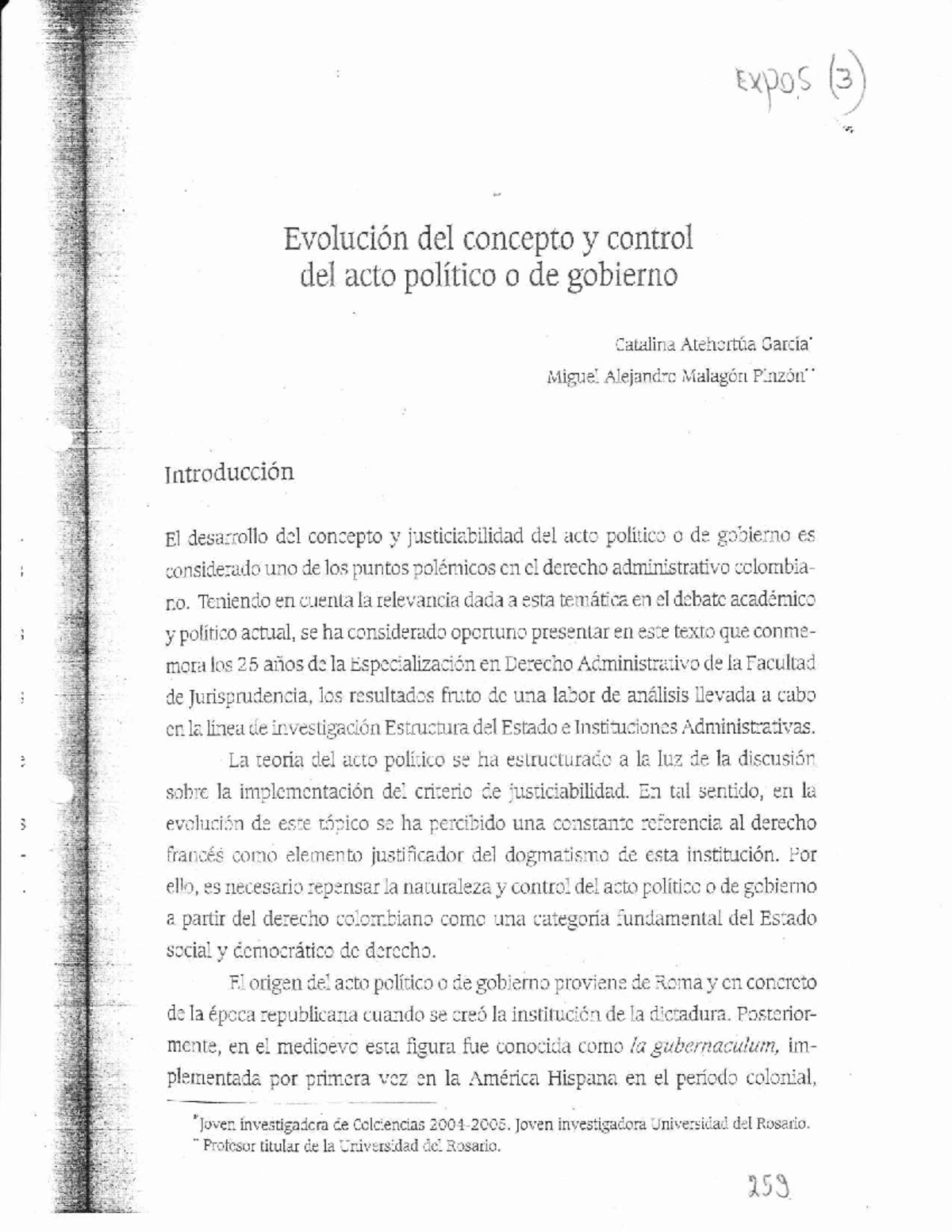 Evolución del Concepto y Control del Acto Político - SEM 4 - Studocu