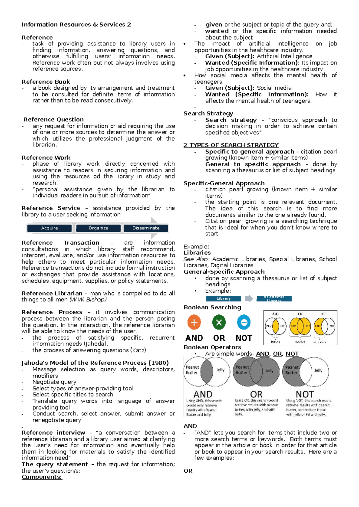Reference Services Overview: Key Concepts and Strategies (INFO 2) - Studocu
