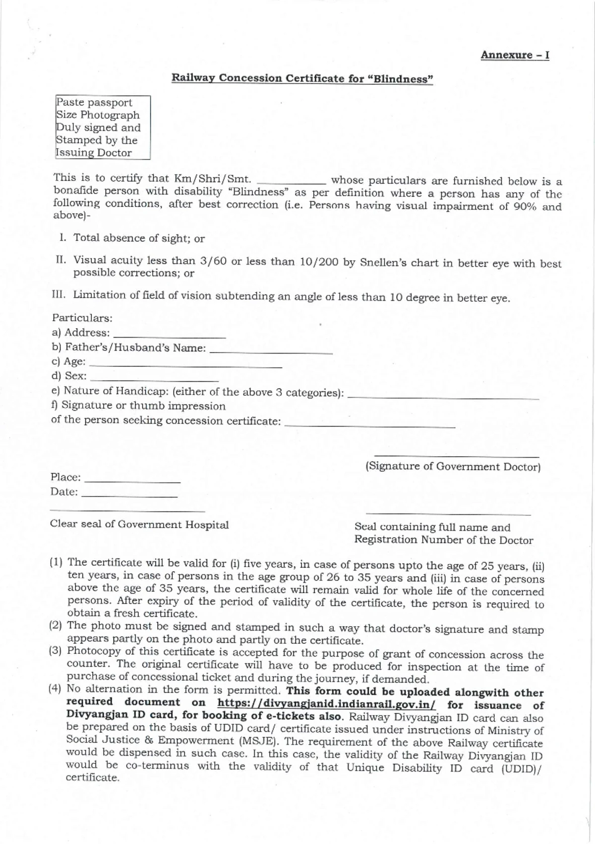 GOVERNMENT OF INDIA MINISTRY OF RAILWAYS COMMERCIAL CIRCULAR NO. 01 OF ...