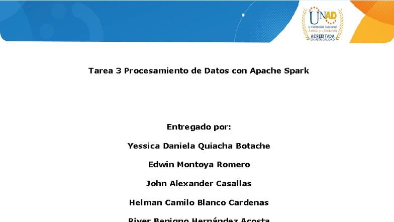 Tarea 3: Procesamiento de Datos con Apache Spark - Big Data 2025 - Document Preview