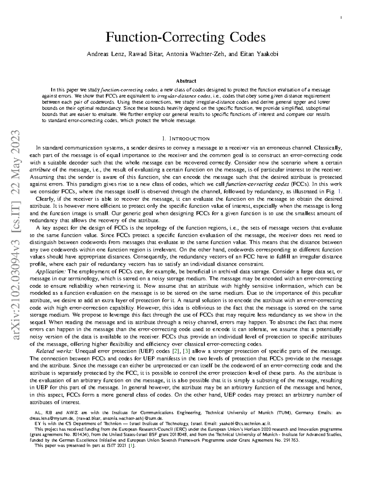 Study of Function-Centric Codes: Redundancy and Bounds (2102) - Studocu