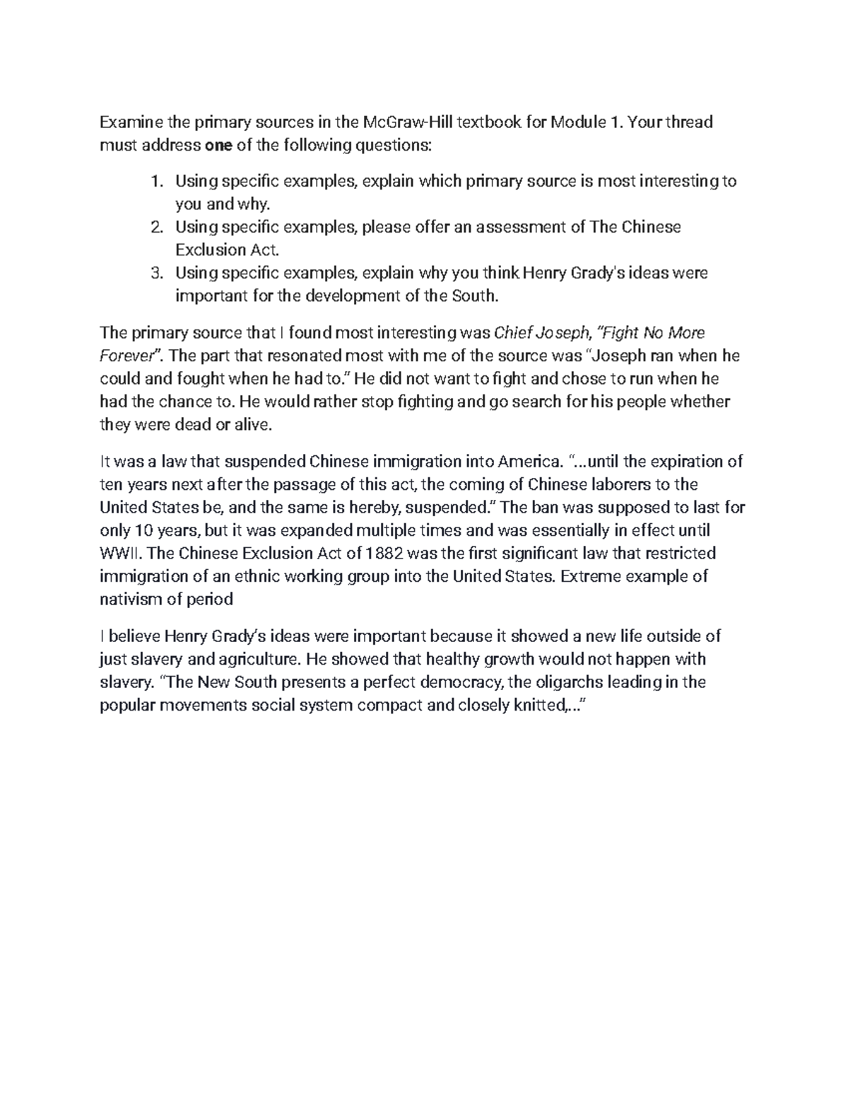 Analyzing Primary Sources in HIUS 222 - Module 1 Discussion - Studocu