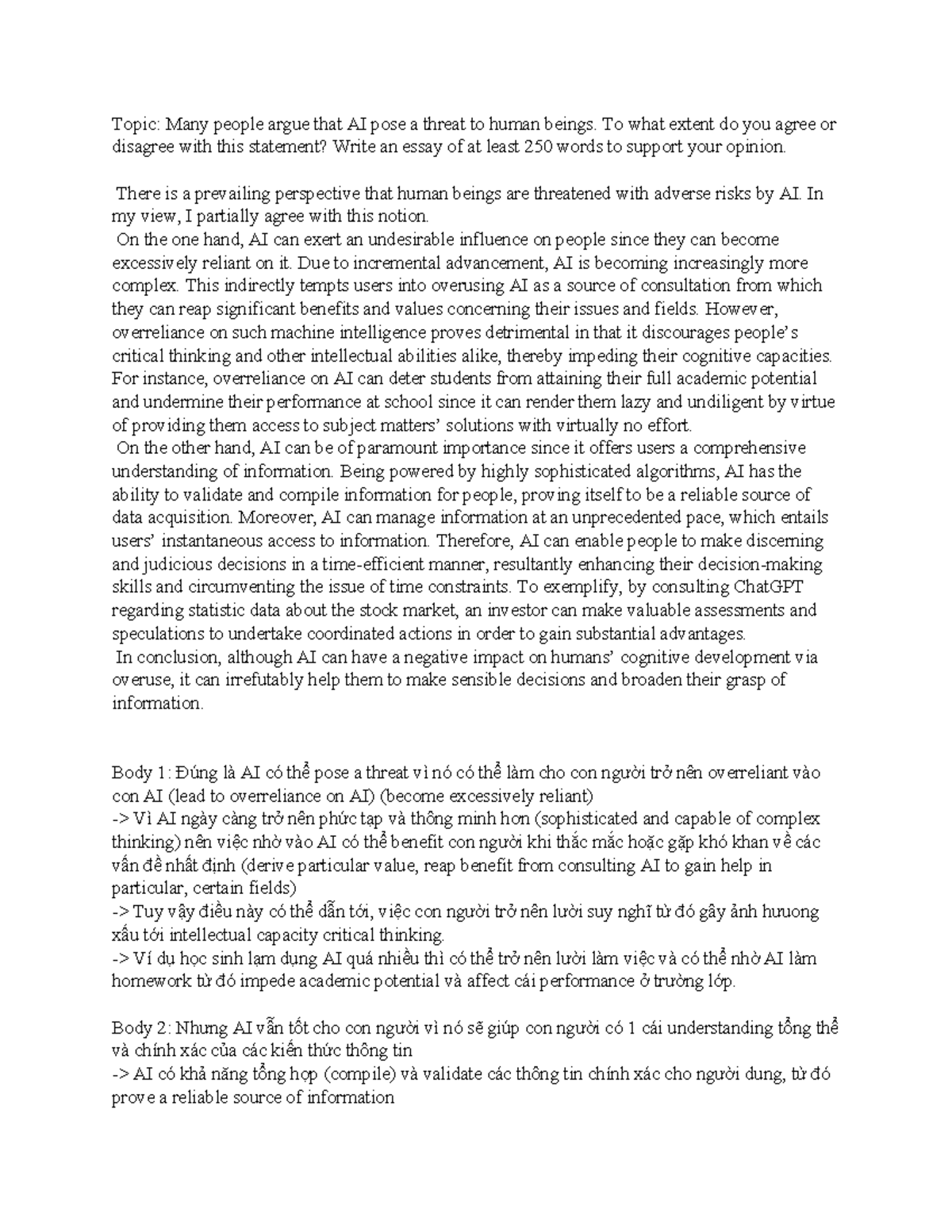 AI and Human Beings: Examining the Threats and Benefits - Essay - Studocu