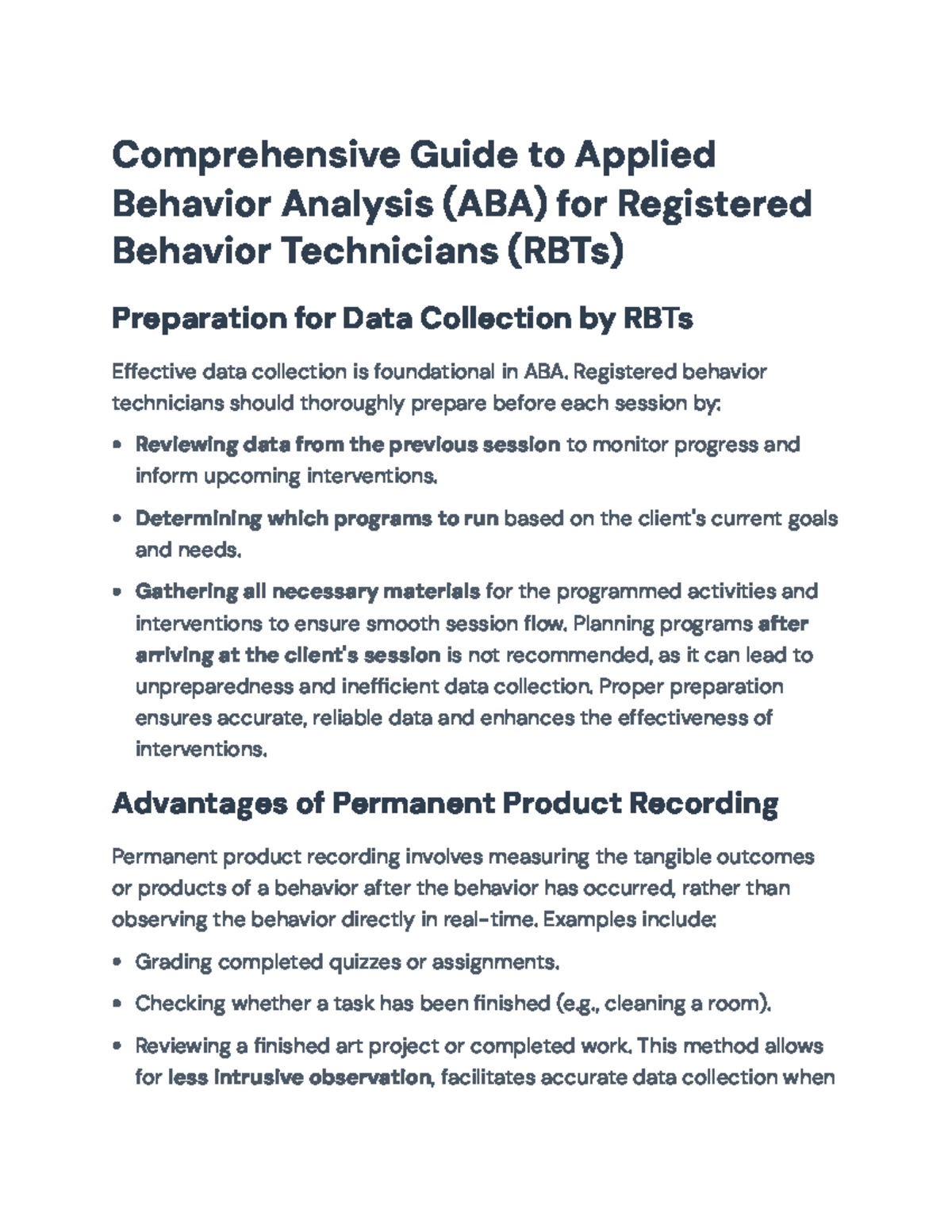 Comprehensive Guide to ABA Techniques for RBTs: Data Collection ...