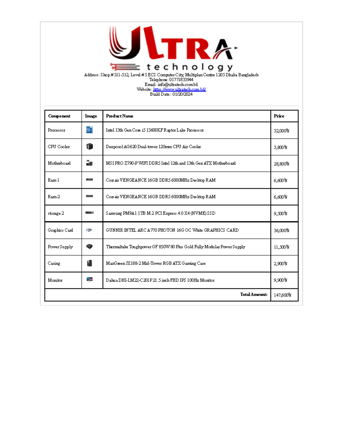 Ultratech.com - Computer Component Price List and Specifications - Studocu