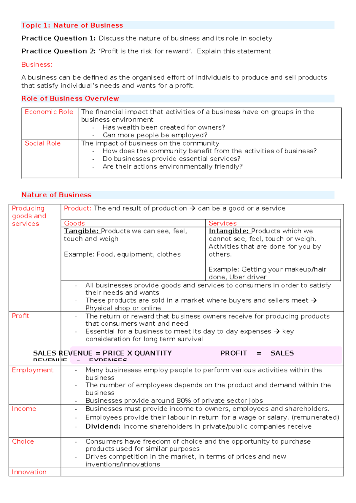 Prelim-BUS101: Nature of Business and Management Concepts - Studocu
