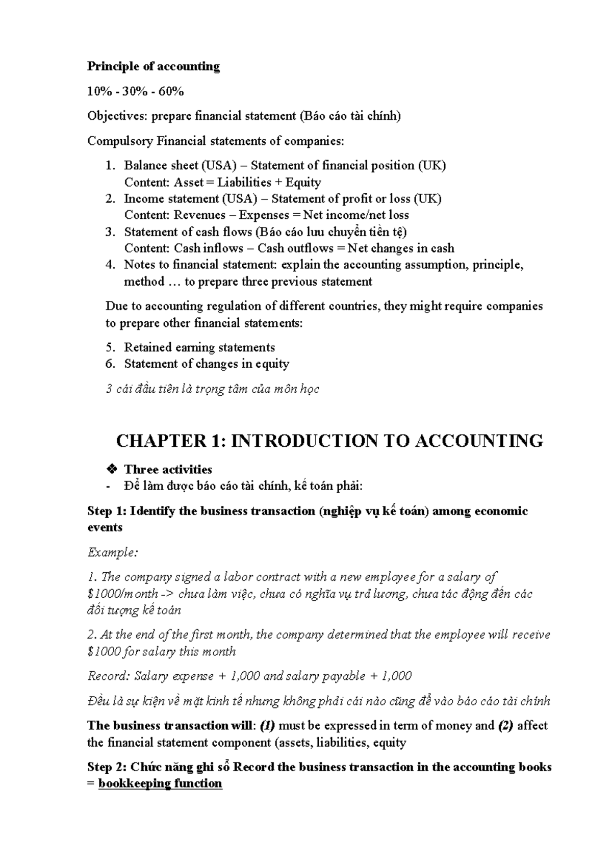 Principles of Accounting: Key Concepts and Financial Statements - Studocu