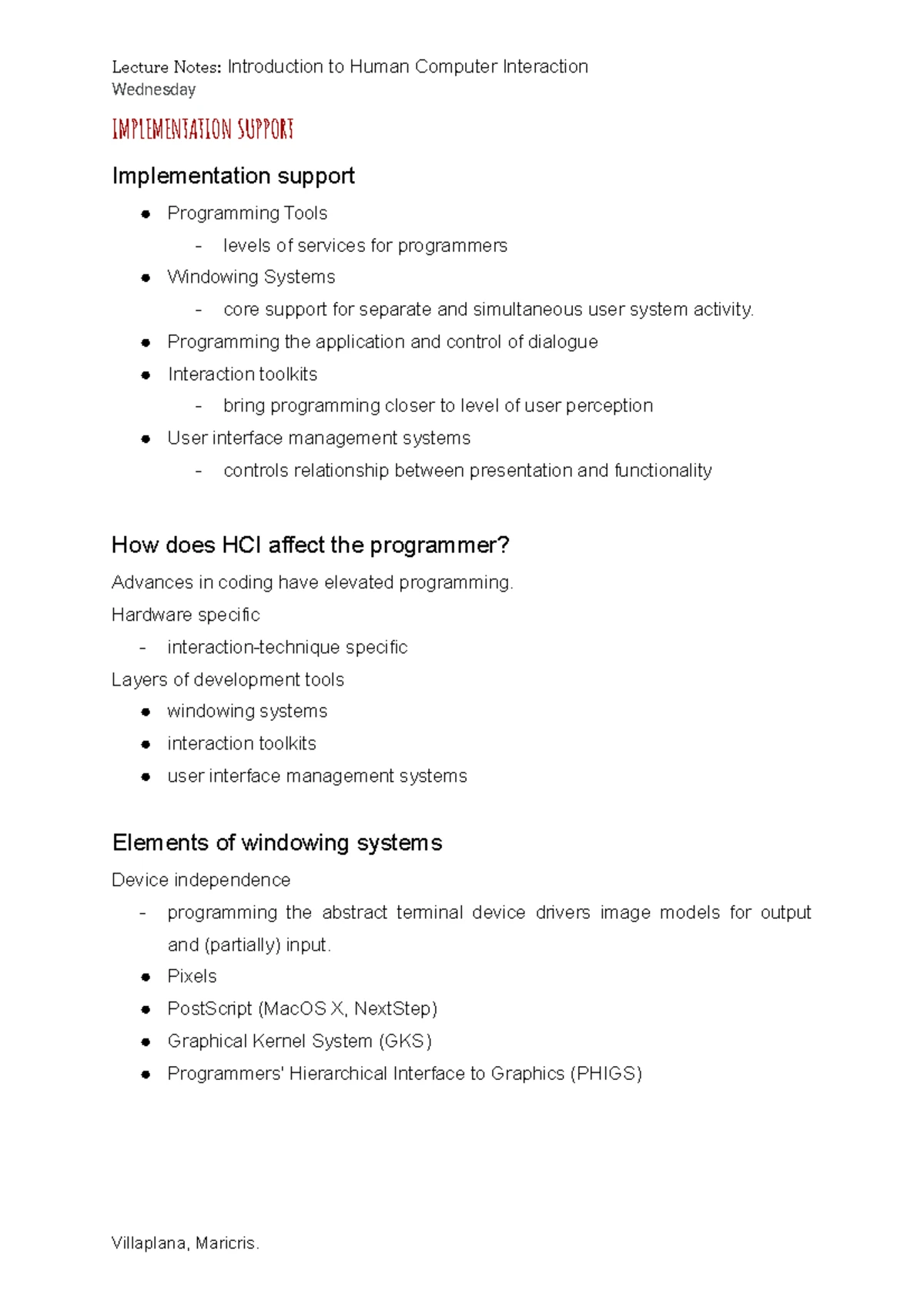 HCI101 - Week 3 - Lecture Notes on Software Life Cycle and Usability ...