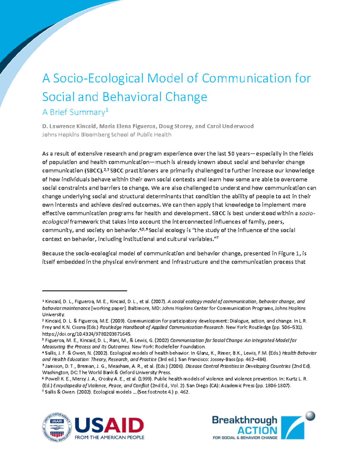 SBC CIP 2025 - A Model of Communication for Social Change - Studocu