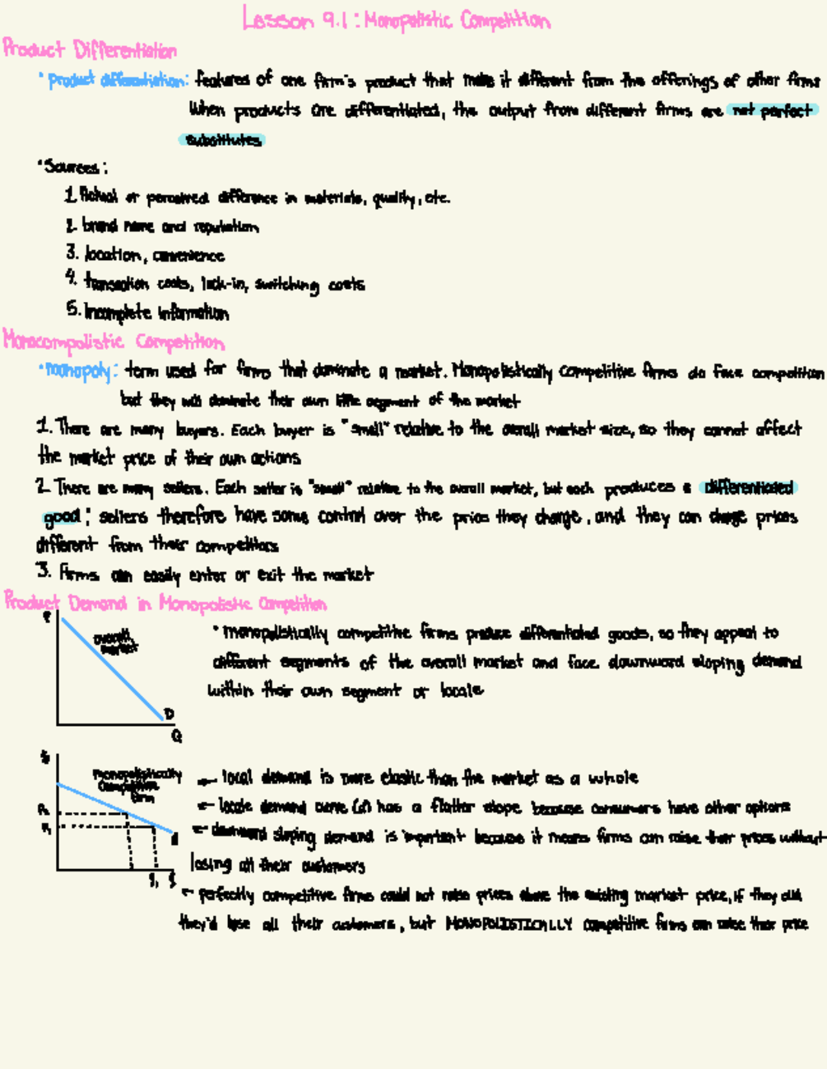 Unit 9 Lecture Notes: Monopolistic Competition & Product ...