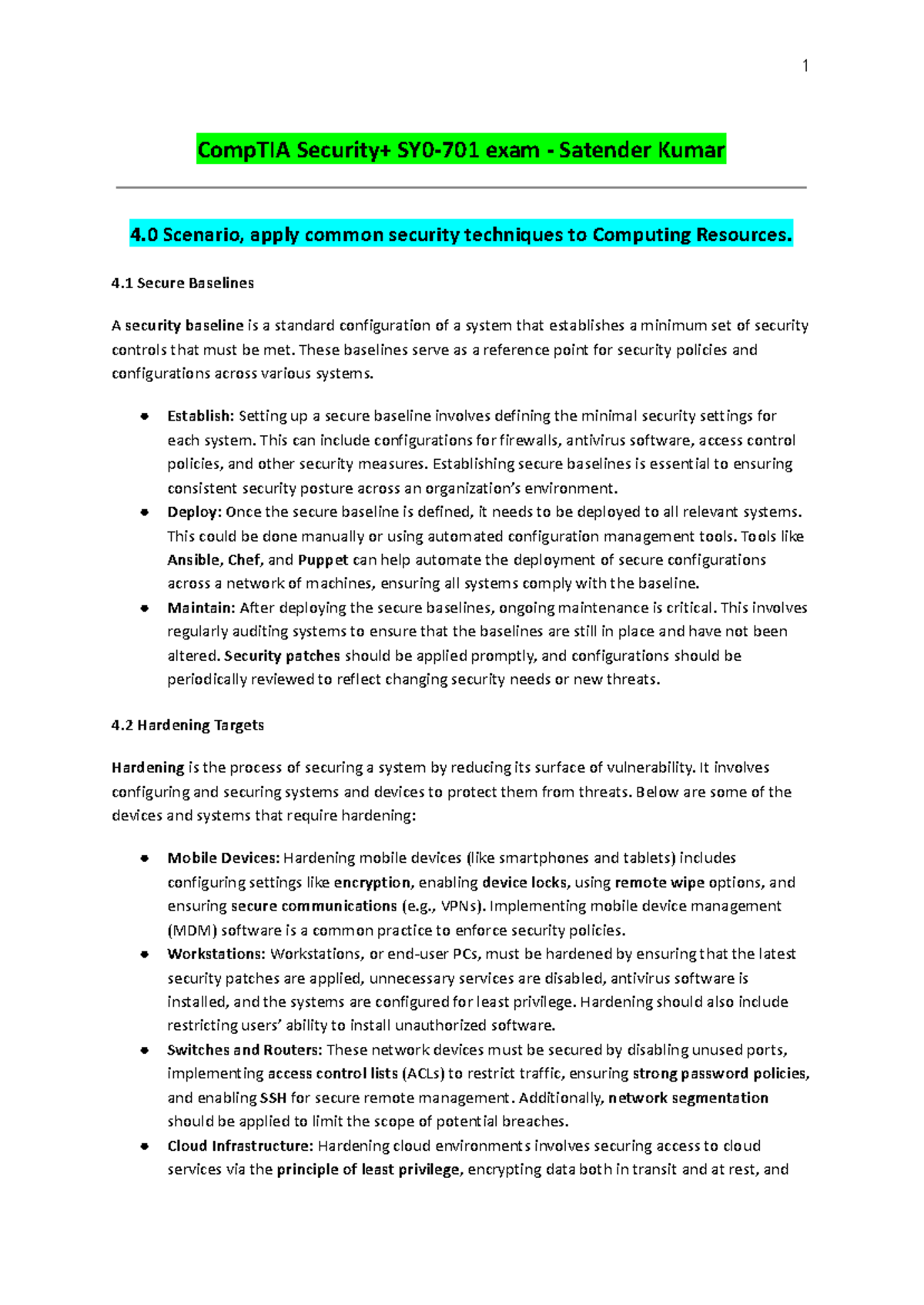 Chapter 4 CompTIA Security+ SY0-701 Exam Notes by Satender Kumar - Studocu