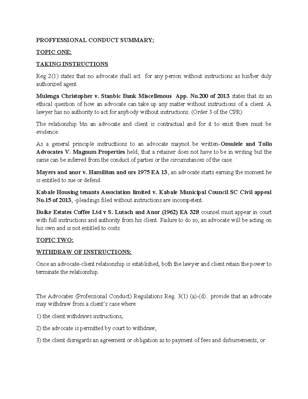 Professional Conduct Summary: Key Principles and Regulations in Law ...