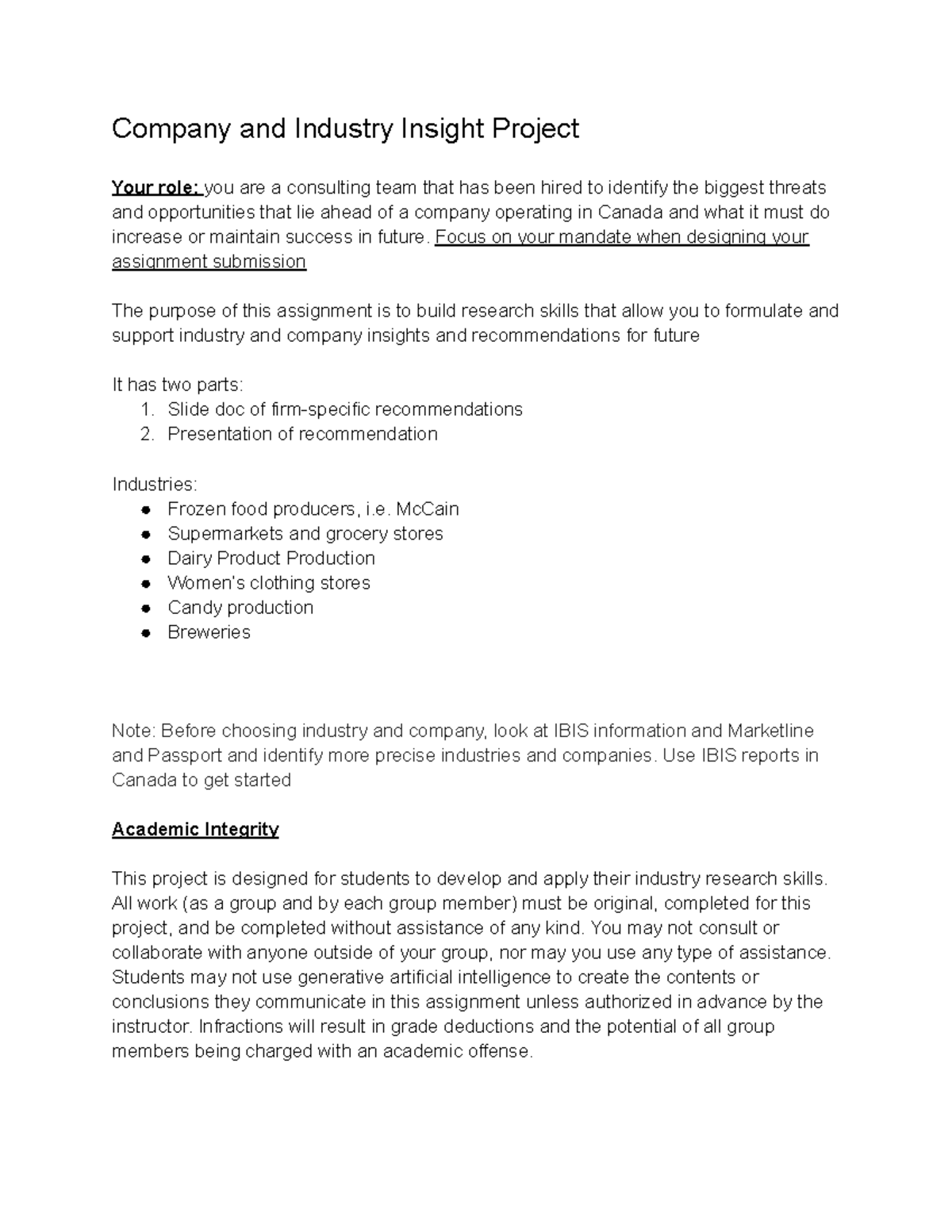 F25 Company & Industry Insight Project: Strategies for Future Success ...