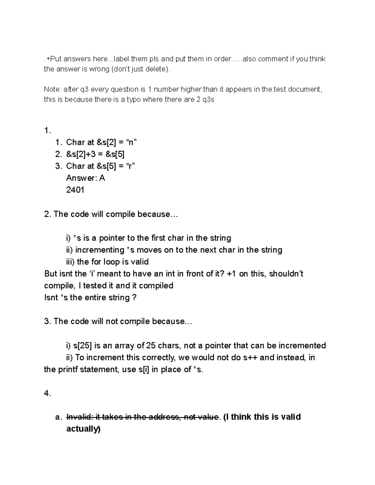COMP2401 Test 2 Practice Answers & Discussion Forum - Studocu