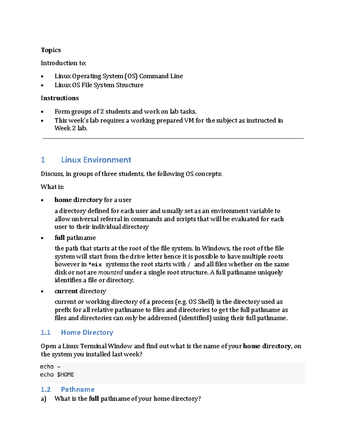 FIT9137 Lab Week 2: Linux Command Line & File Permissions Solutions ...