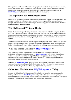 Term paper synopsis - It requires extensive research, critical thinking ...