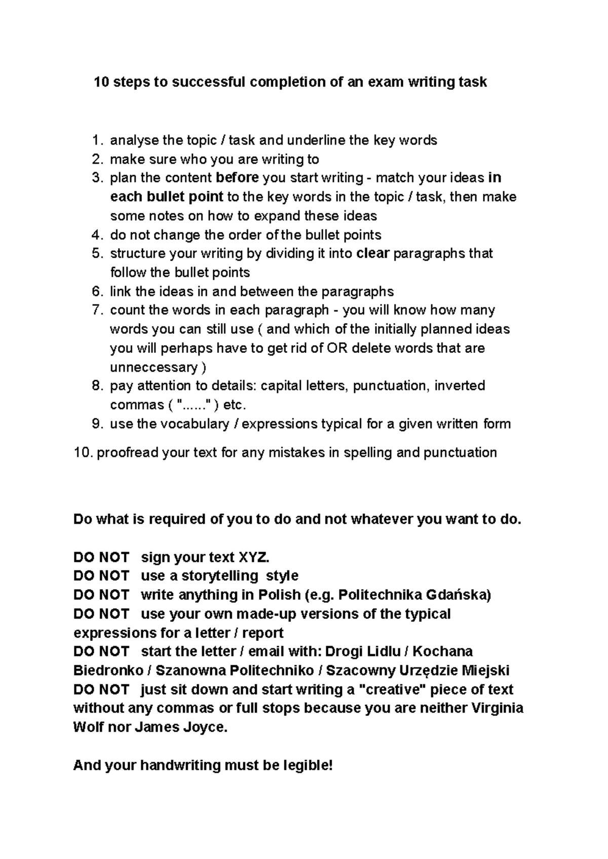 10 steps to successful writing - 10 steps to successful completion of ...