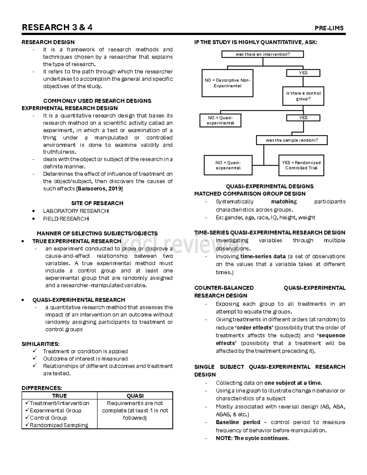 Research 3 4: Comprehensive Overview of Research Design Methods - Studocu