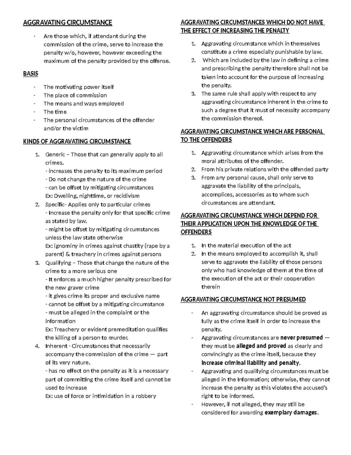AGGRAVATING CIRCUMSTANCES IN CRIMINAL LAW: A COMPREHENSIVE GUIDE - Studocu