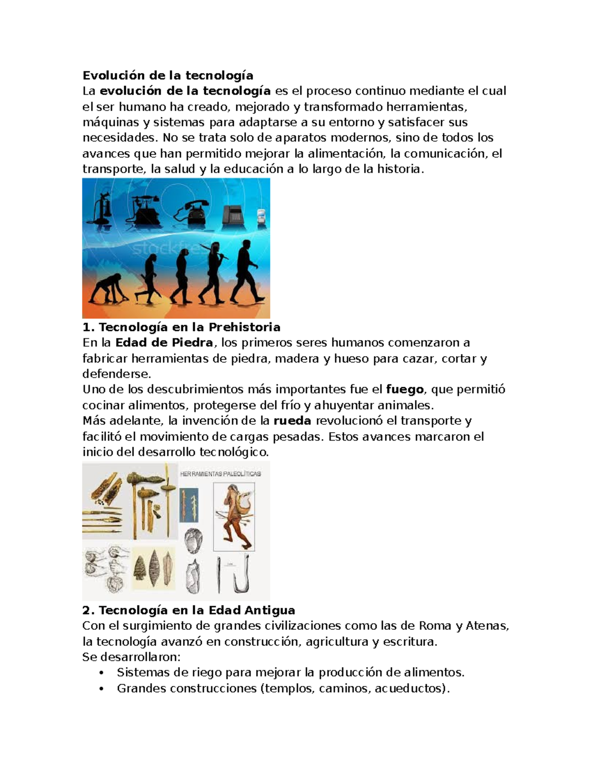 Evolución de la Tecnología: Un Viaje a Través de la Historia - Studocu
