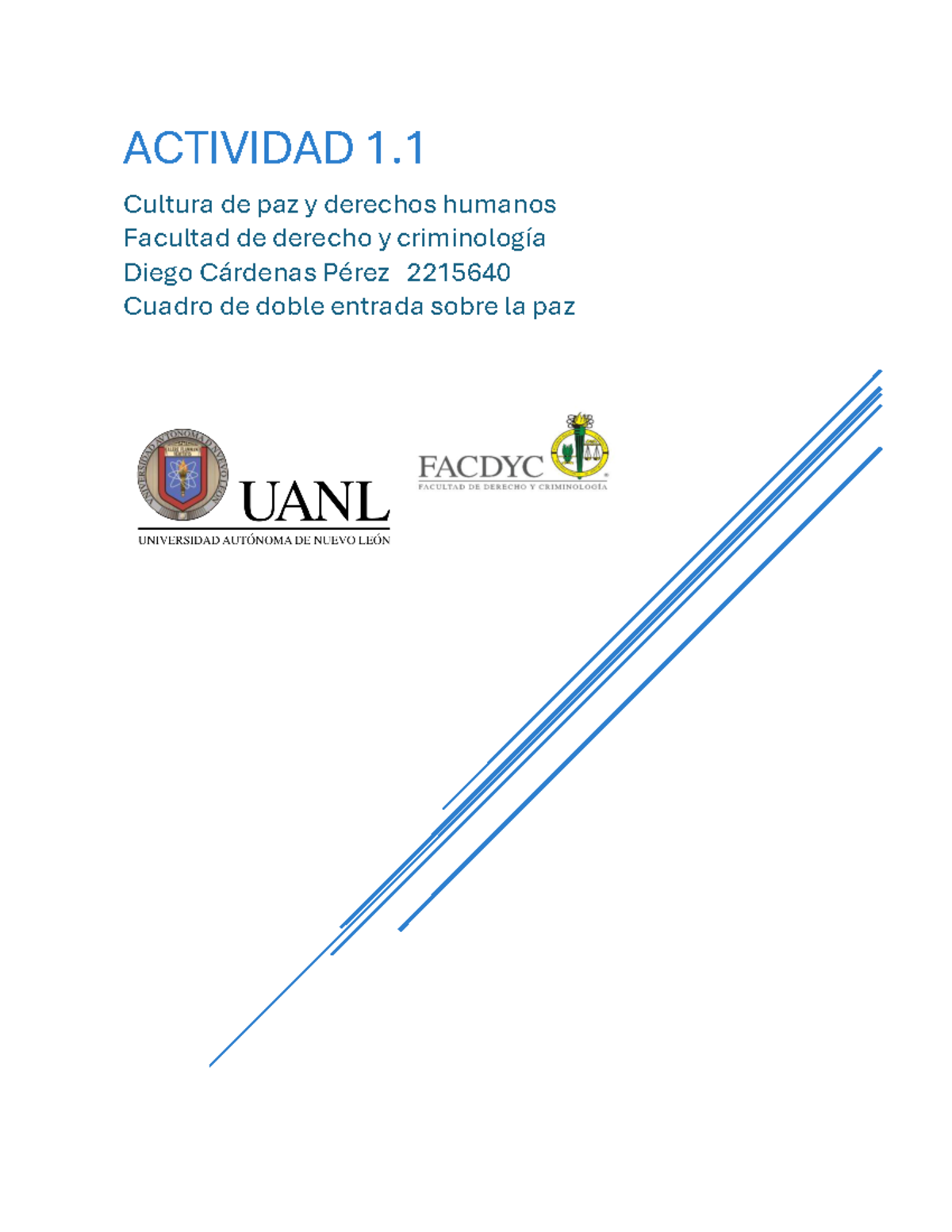 ACT 1.1 Cultura de Paz y Derechos Humanos - Cuadro de Doble Entrada ...