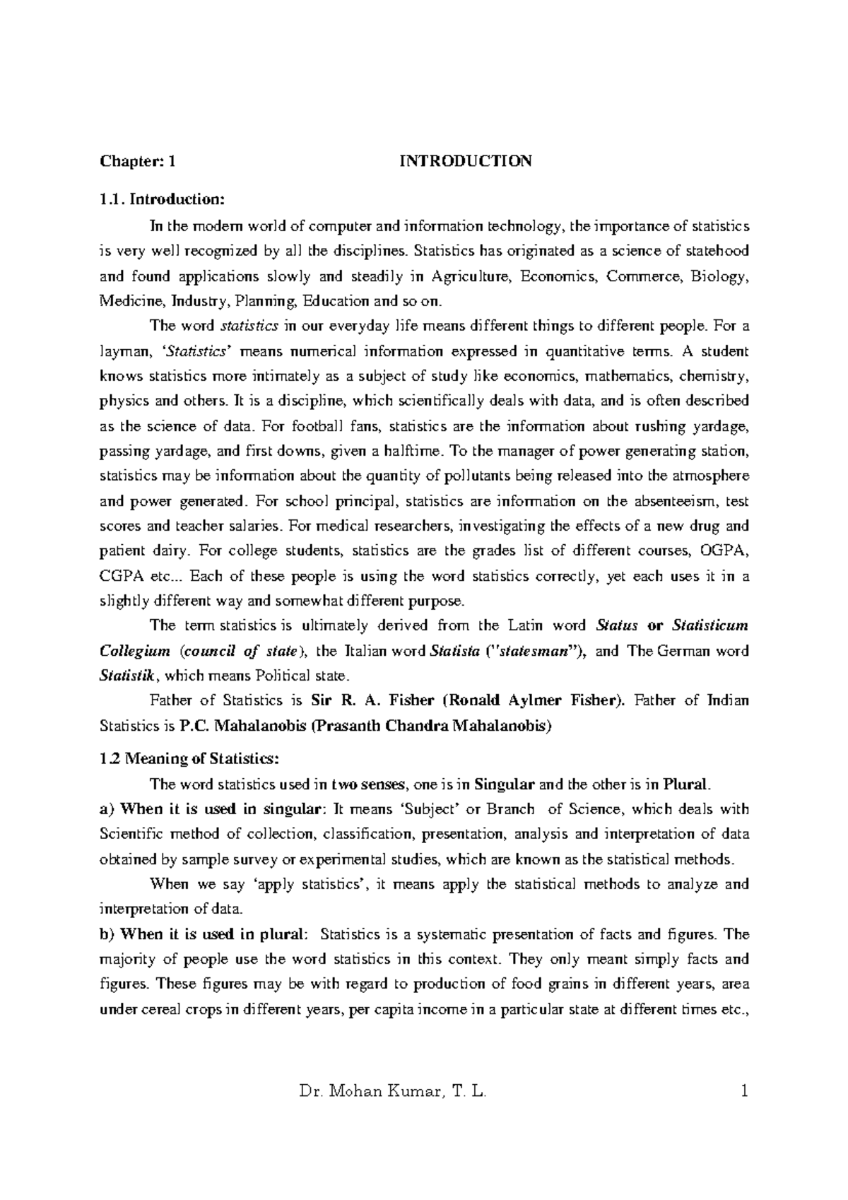 Chapter 1: Introduction to Statistics - Full Notes (Xb) - Studocu