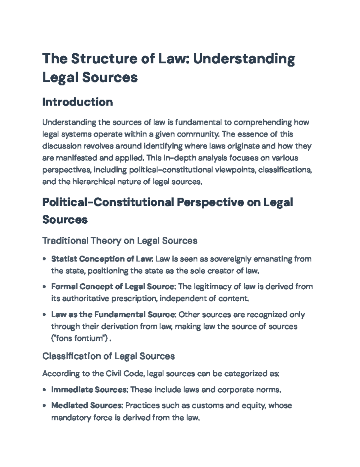 Understanding Legal Sources and Their Hierarchical Structure in Law ...