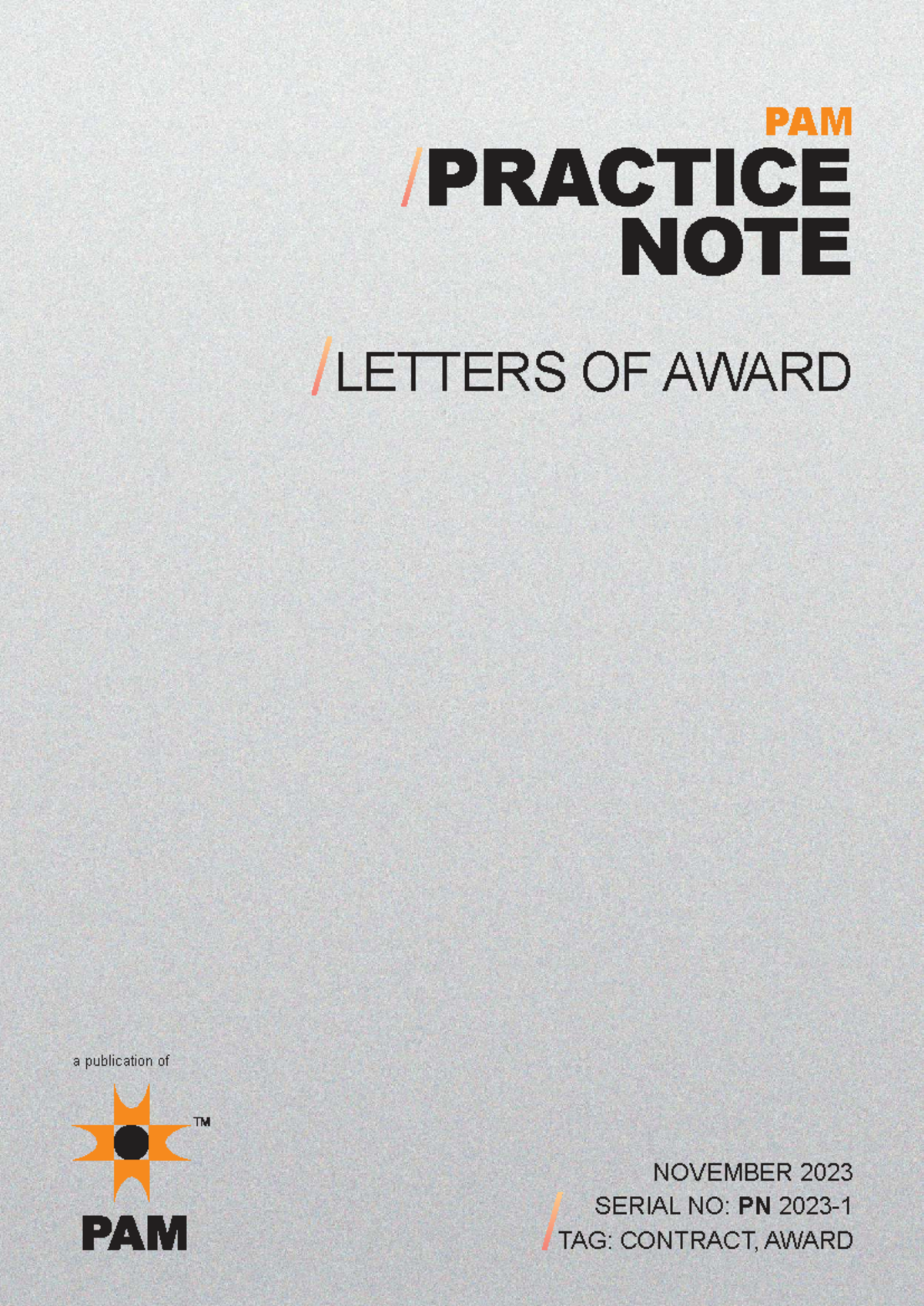 PAM PN2023-1 Practice Note: Understanding Letters of Award - Studocu