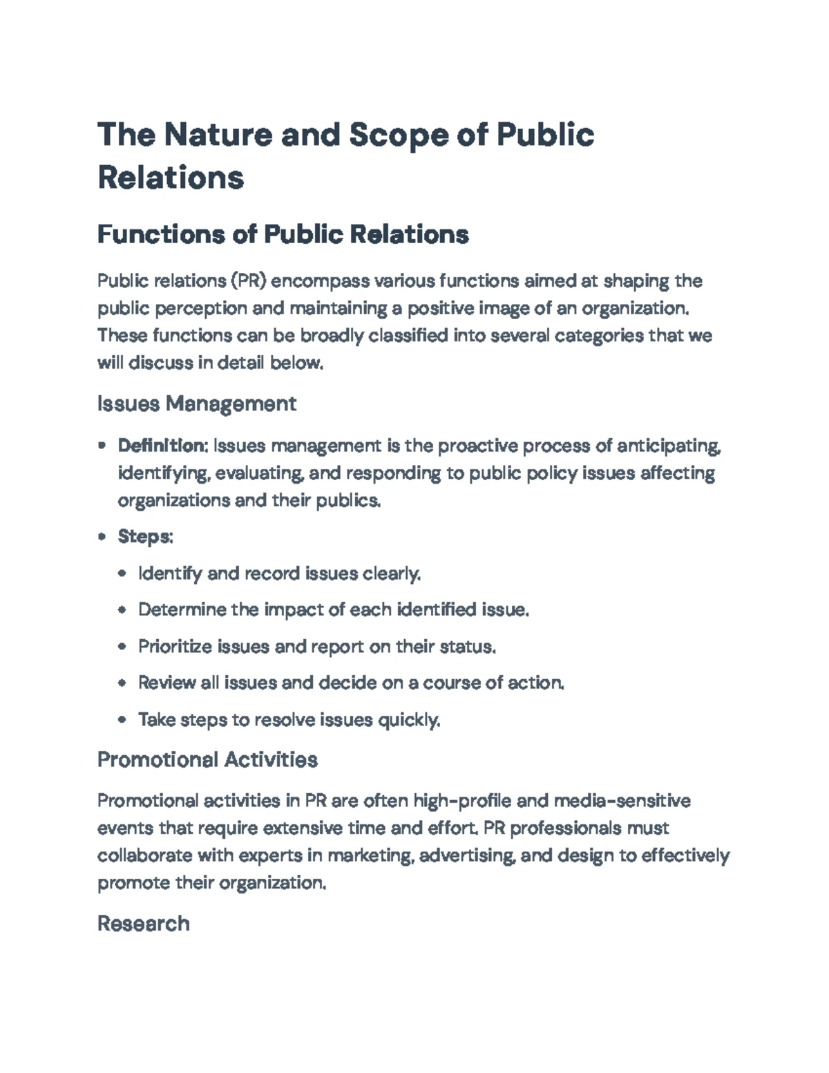 Comprehensive PR Concepts and Practices: A Study Guide for 101PR - Studocu