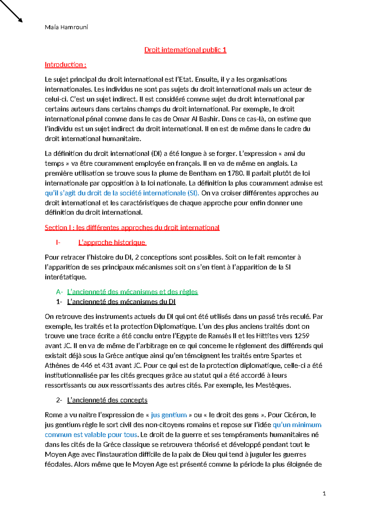 Droit International Public 1 : Introduction aux Fondements et Approches ...