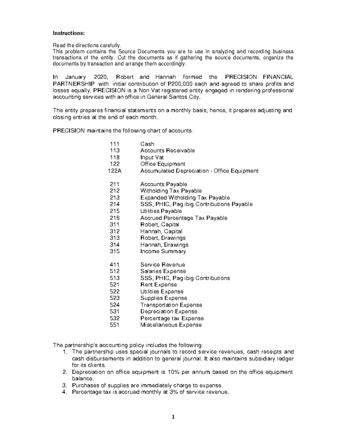 Precision Financial Partnership: Business Transactions Analysis - Studocu