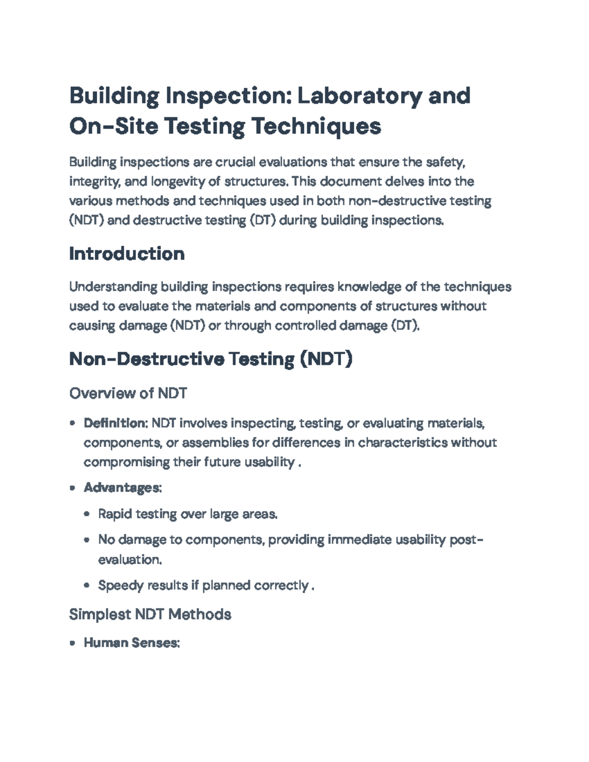 Building Inspection Techniques: NDT and DT Methods for Safety ...
