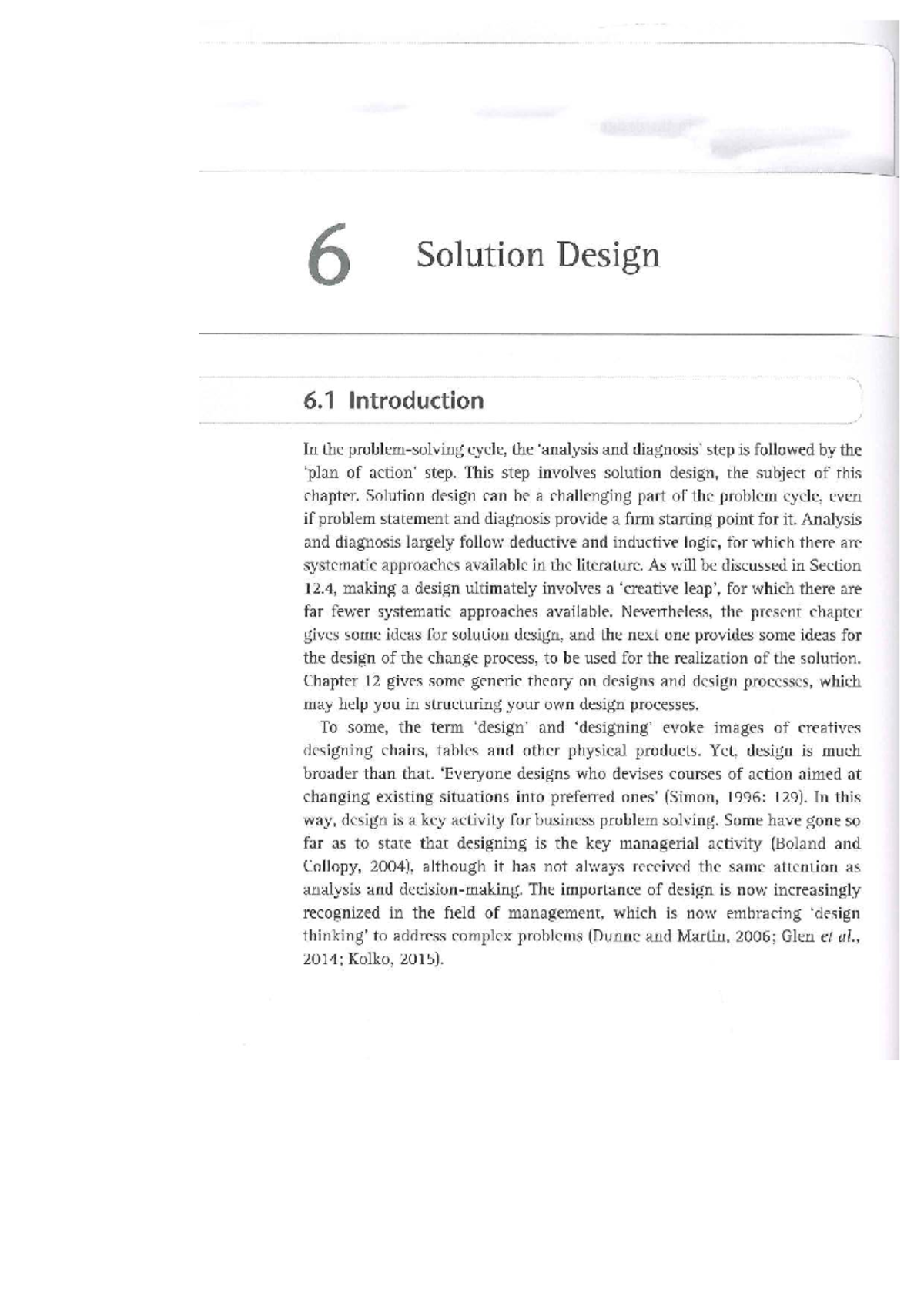Chapter 6: Solution Design Strategies and Processes in Management - Studocu