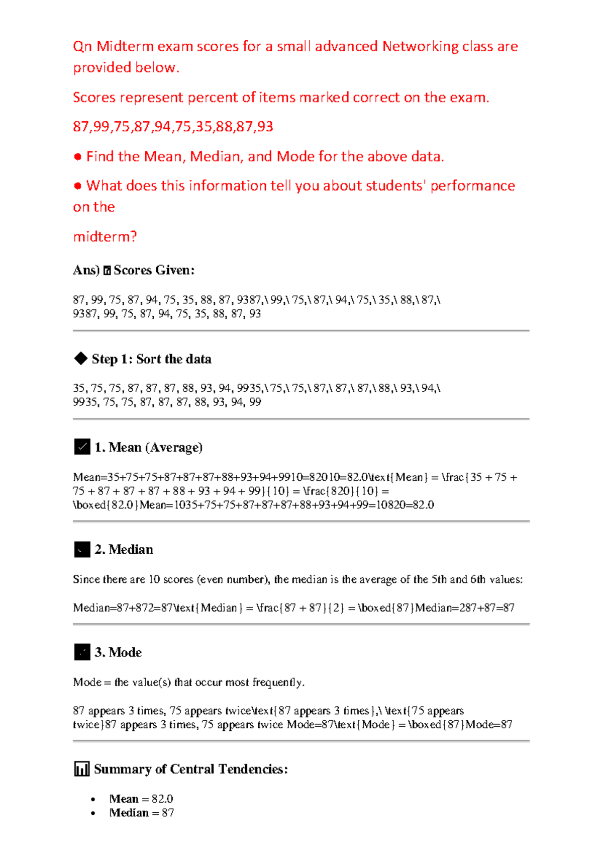 Module 1: Midterm Exam Analysis and Statistical Interpretation - Studocu
