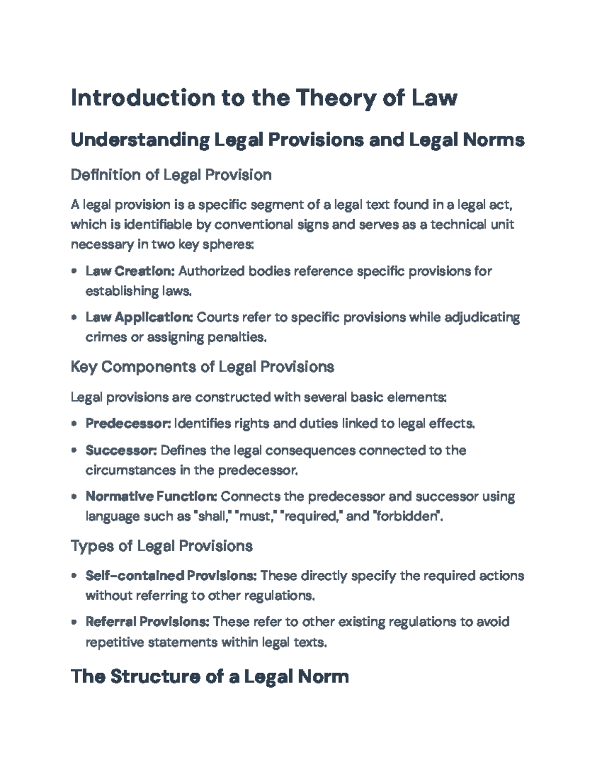 Theory of Law: Understanding Legal Provisions, Norms, and Functions ...