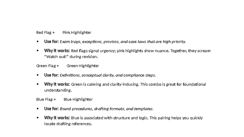 Flags - Notes for Exam Revision Strategies - Studocu