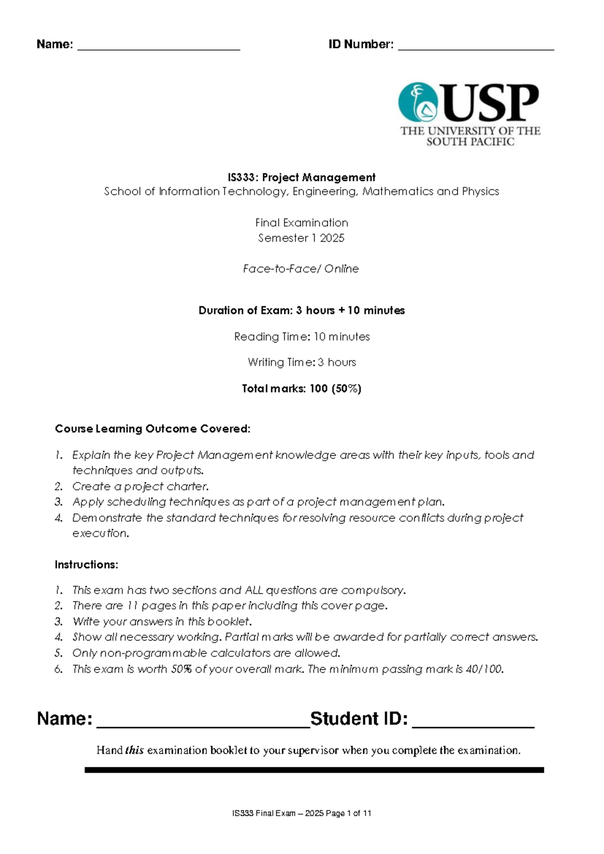 IS333 Project Management Final Exam Questions - Semester 1 2025 - Studocu
