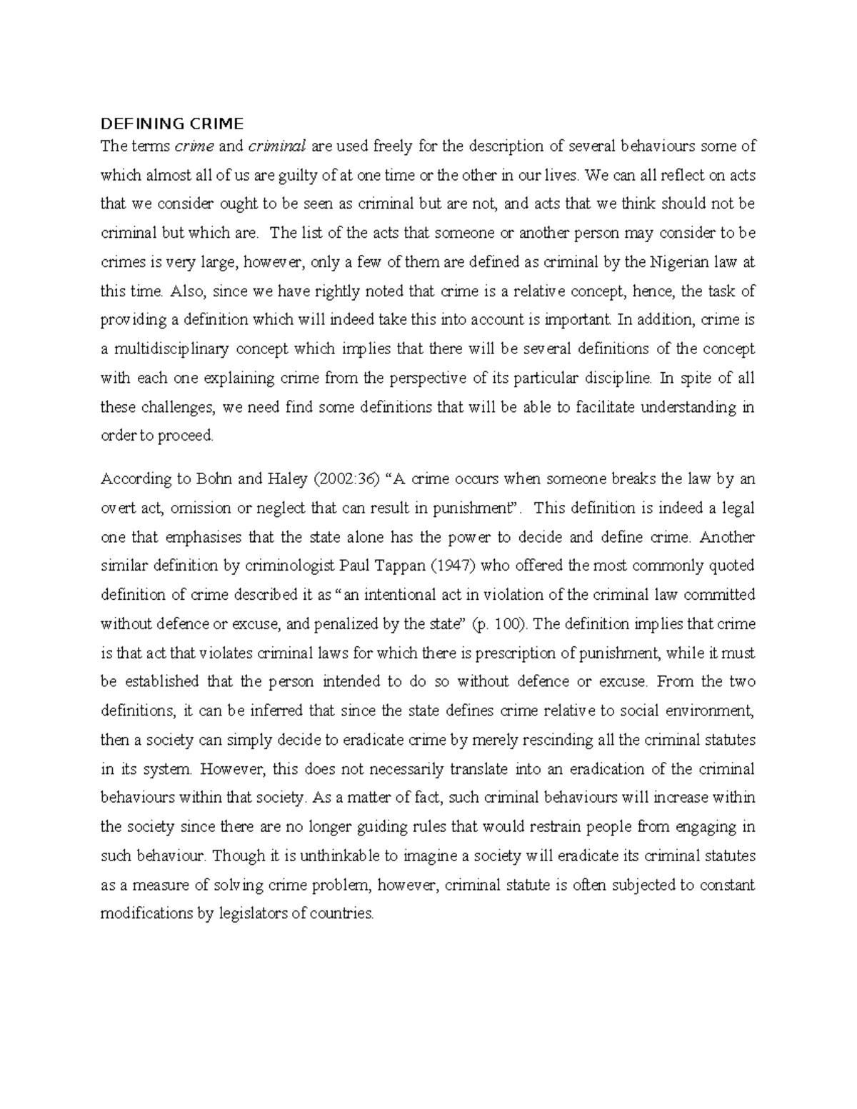 Defining Crime in Sociology: An Overview of Key Concepts and Theories ...