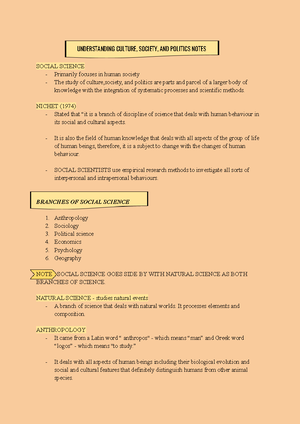 LESSON 1 - UCSP - Understanding Culture, Society, and Politics - Studocu