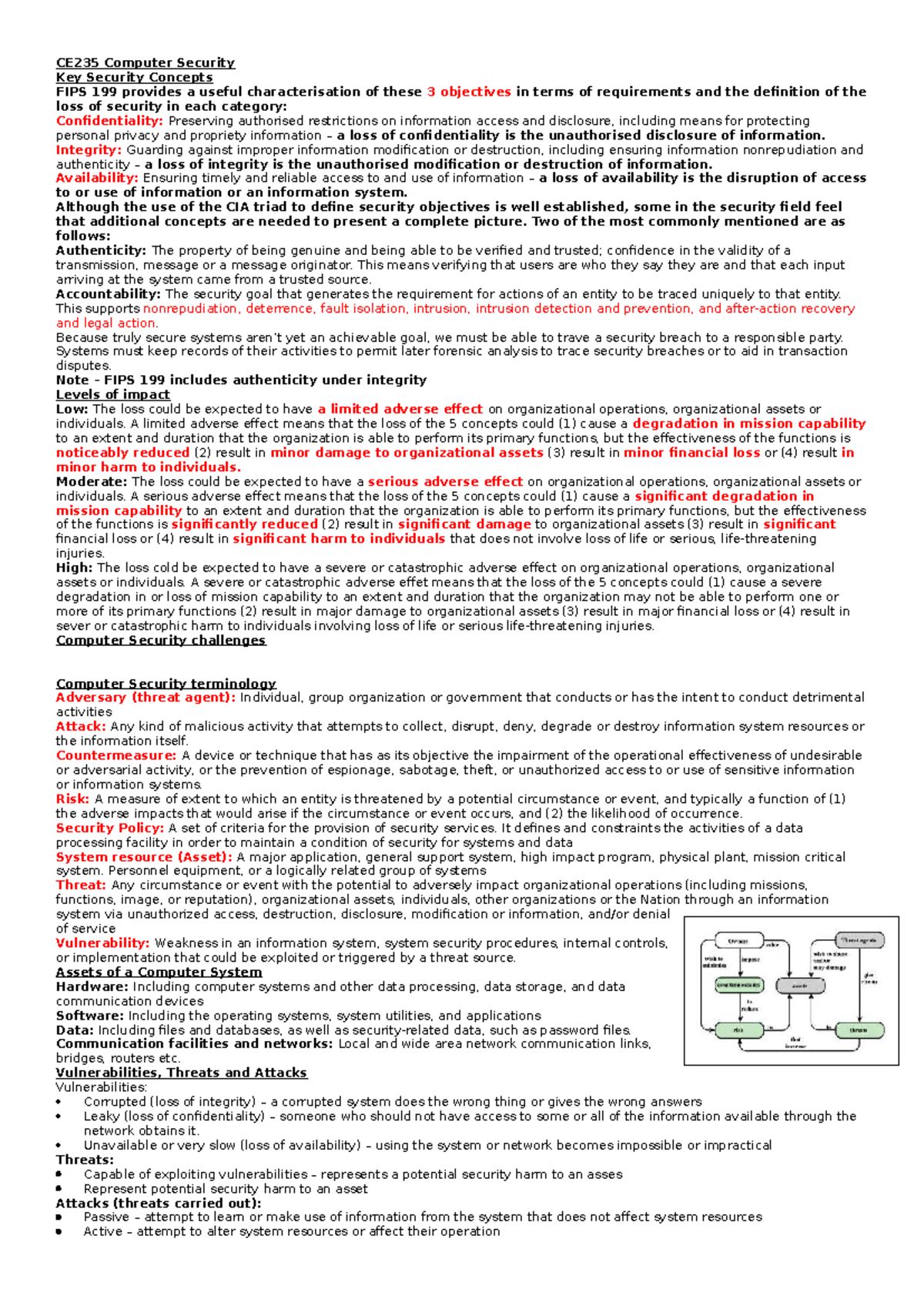 Comp. Security CE235 Final Exam Notes on Key Concepts and Threats - Studocu