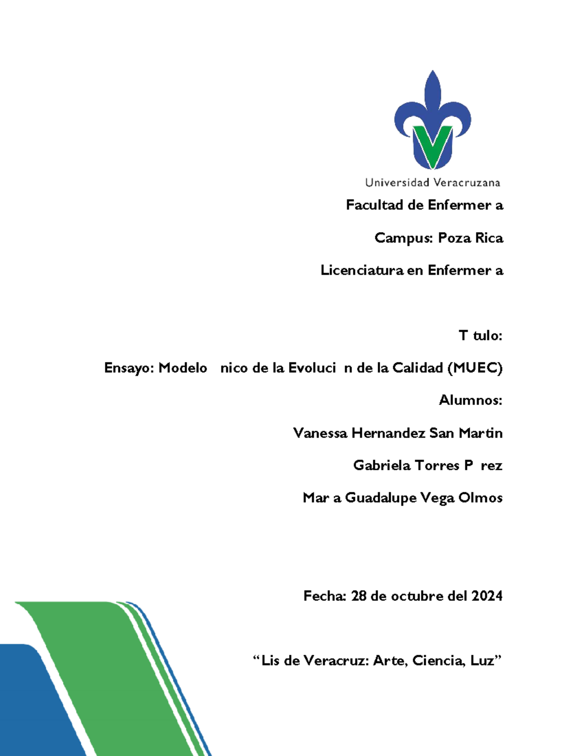 Ensayo sobre el Modelo Único de Evaluación de la Calidad (MUEC) en ...
