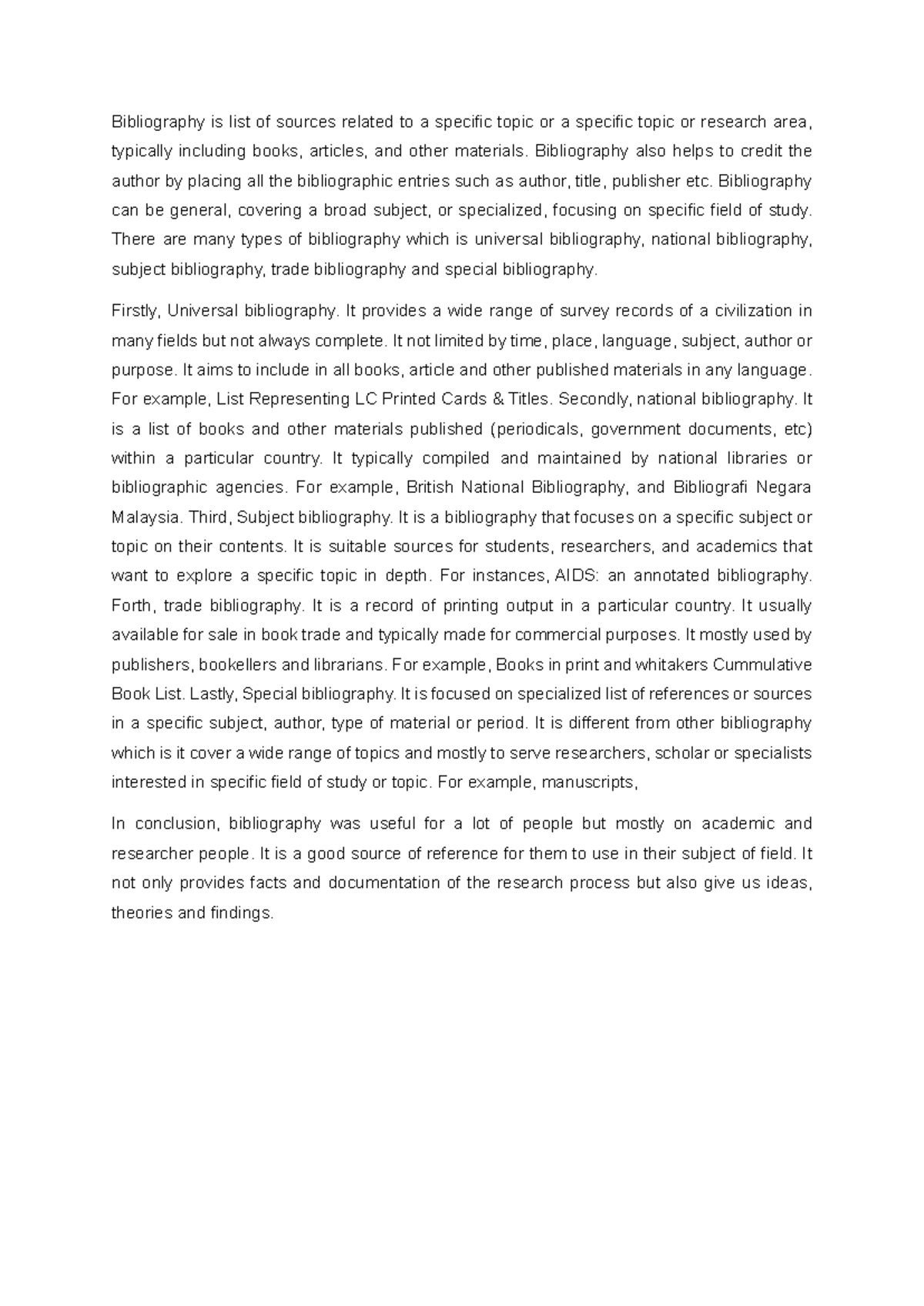 Types of Bibliographies: An Informative Overview on Sources - Studocu