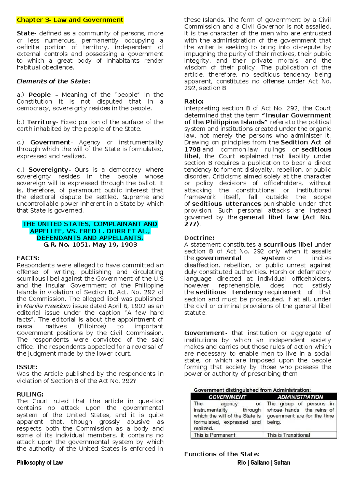 Chapter 3: Philosophy of Law - Key Concepts and Case Analyses - Studocu