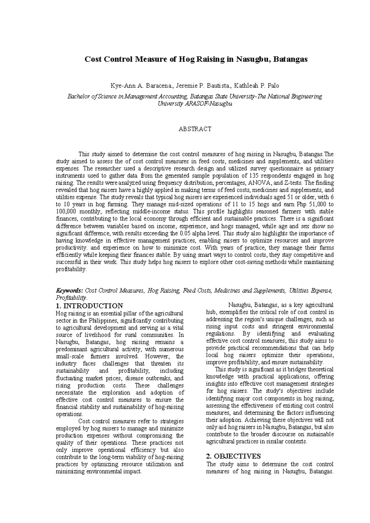 Journal format 2022 10-page-research-paper-format - Cost Control ...