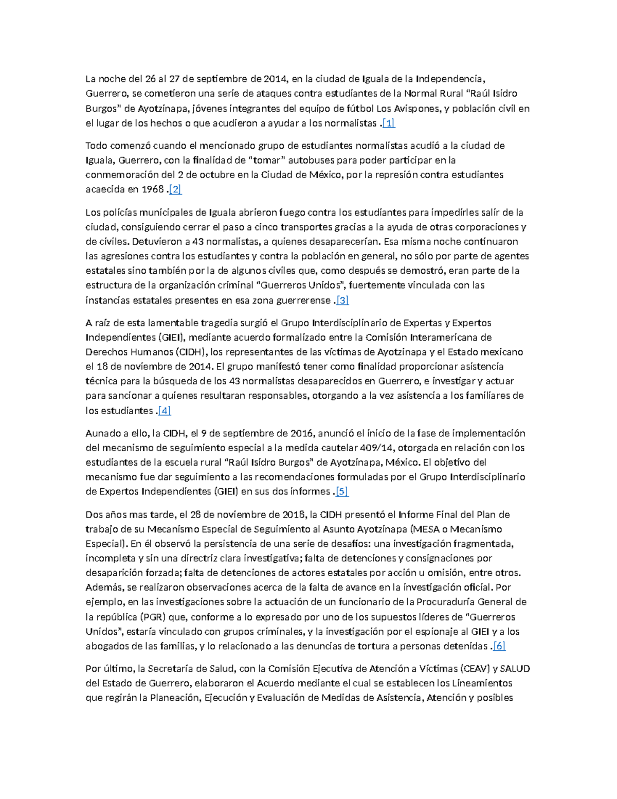 Estudio sobre la Desaparición Forzada de los 43 Estudiantes de ...