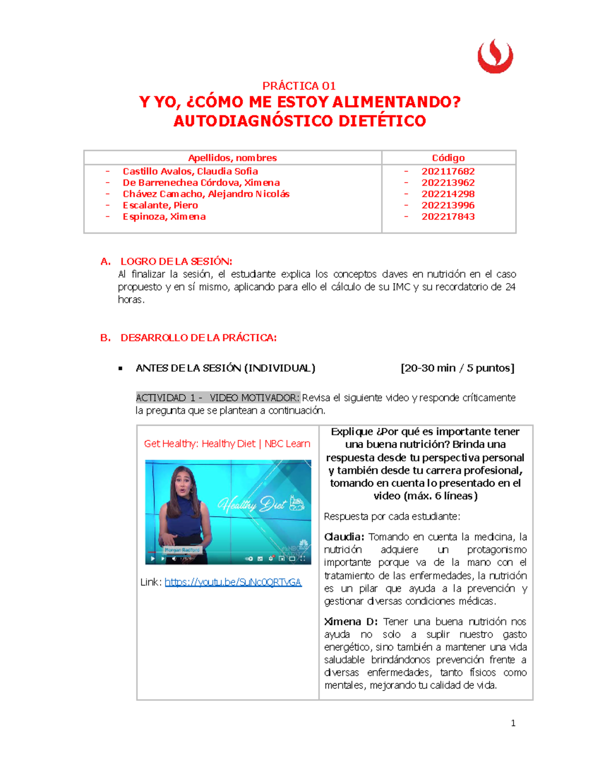 NU135 M503 S1 G2 - Práctica 01: Autodiagnóstico Dietético y Nutrición ...