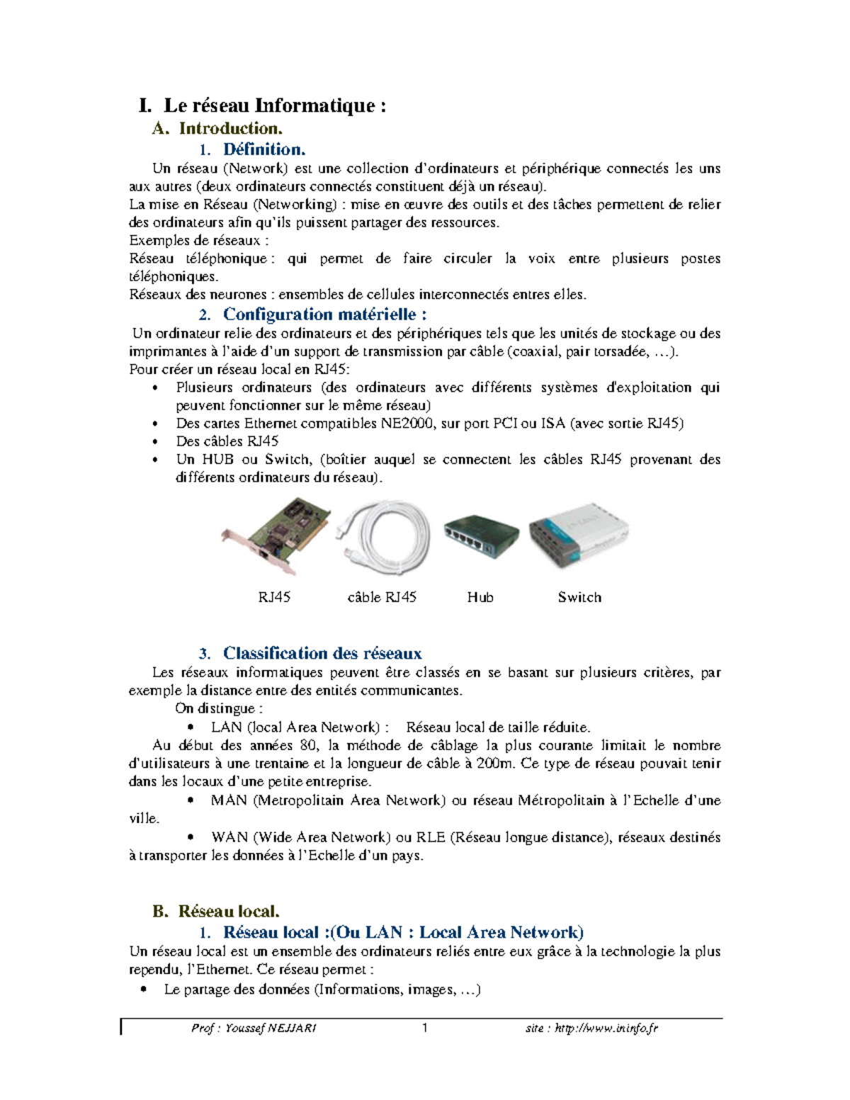 Réseau Informatique : Introduction, Configuration et Messagerie ...