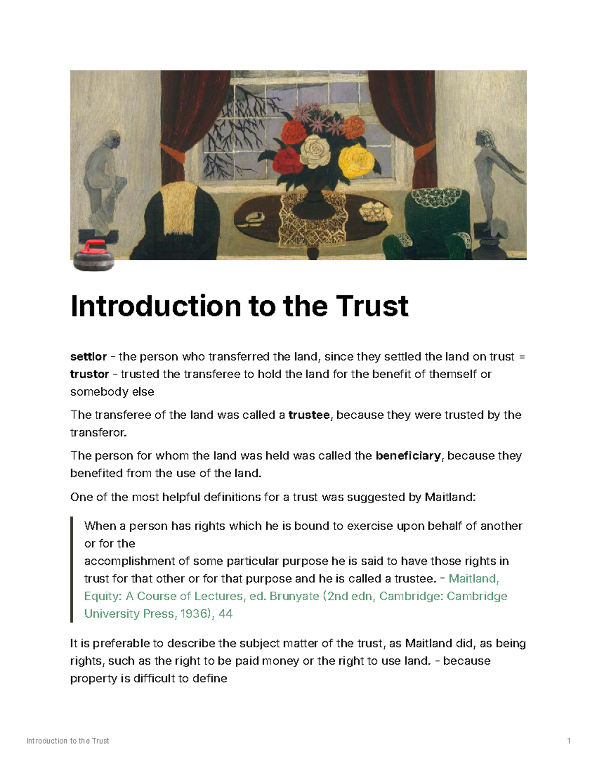 Introduction to Trust Law: Key Concepts and Principles - Studocu