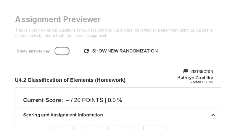 U4.2 Classification of Elements Homework Assignment Preview - Studocu