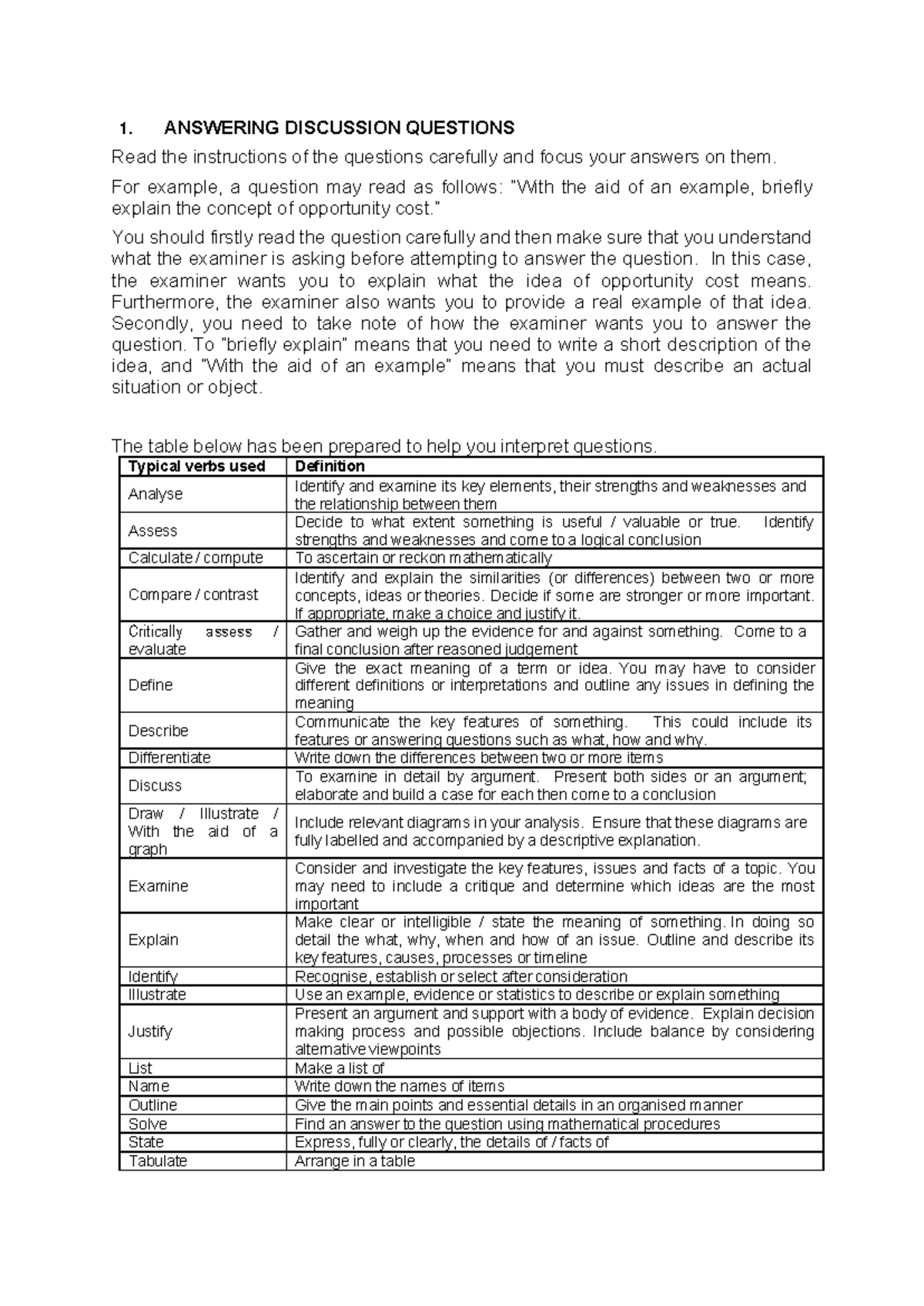 1. Guidelines for Answering Discussion Questions - Studocu